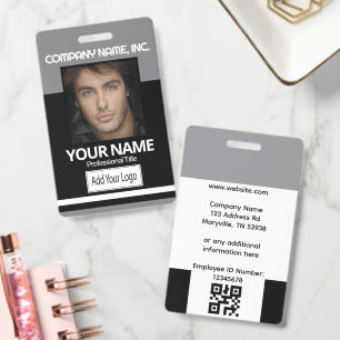 Employee Photo Badge ID - Black and Grey