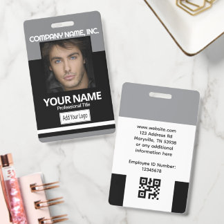 Employee Photo Badge ID - Black and Grey