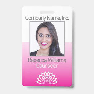 Employee Photo Badge - Pink ID Badge