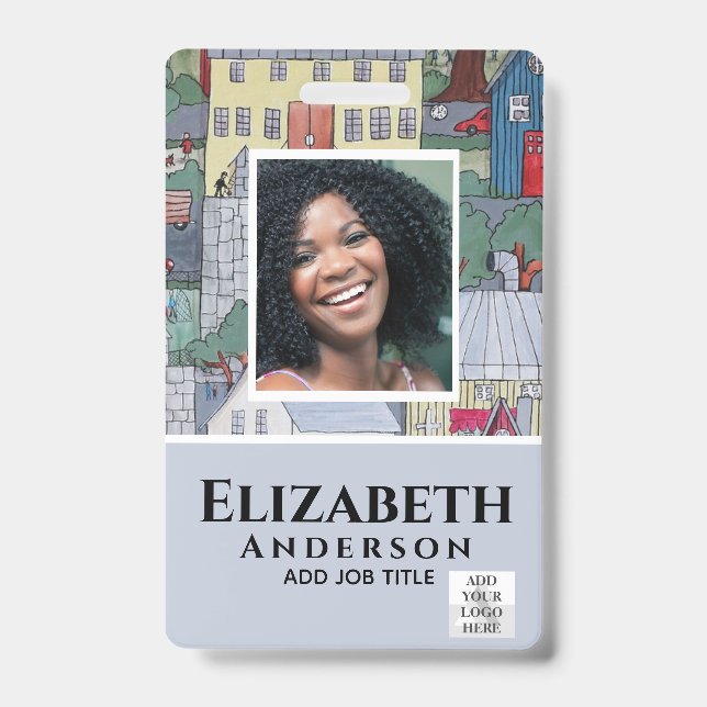 EMPLOYEE PHOTO BADGE QR Code Barcode Property ID Badge (Front)