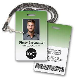 Employee - Photo, Bar Code, Logo, Name Gradient ID Badge