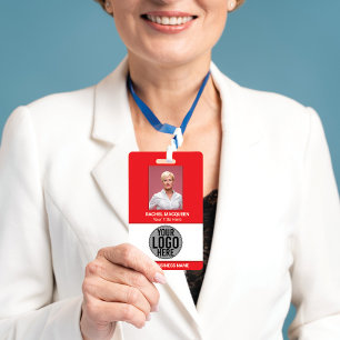 Employee Photo Barcode Logo Business Name Company ID Badge