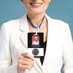 Employee Photo Barcode Logo Business Name Company ID Badge