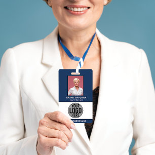Employee Photo Barcode Logo Business Name Company ID Badge