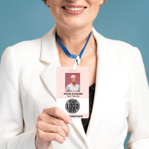 Employee Photo Barcode Logo Business Name Company  ID Badge