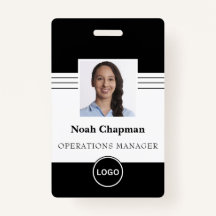 Employee Photo Business Logo Barcode ID