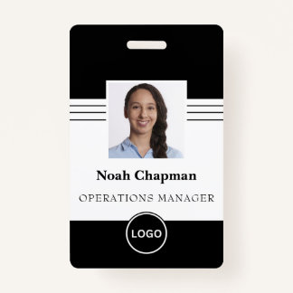 Employee Photo Business Logo Barcode ID ID Badge