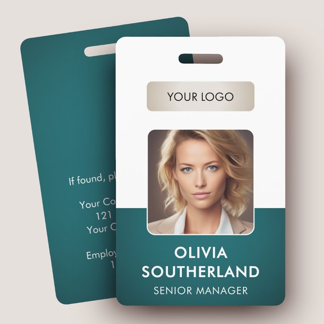 Employee Photo Company Logo Green Security ID  ID Badge (Creator Uploaded)