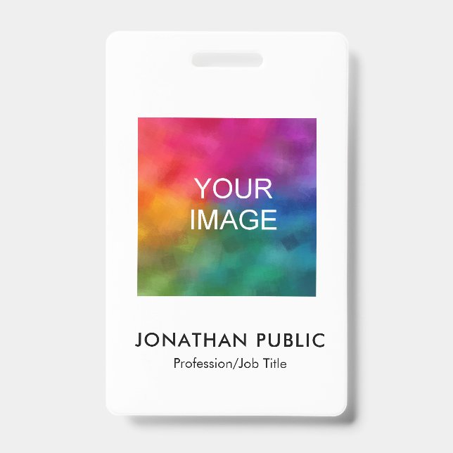 Employee Photo Company Logo Here Name And Title ID Badge (Front)
