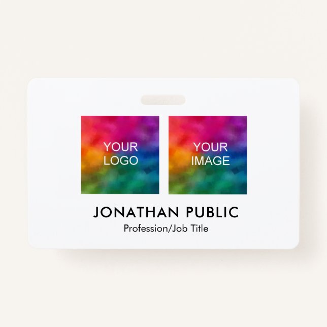 Employee Photo Company Logo Here Name And Title ID Badge (Front)