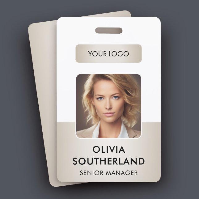 Employee Photo Company Logo Soft Gold Security ID  ID Badge (Creator Uploaded)