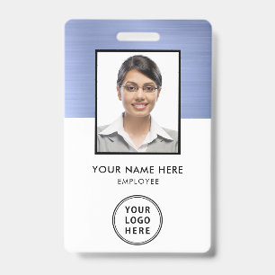 Employee Photo Corporate Logo Blue ID Badge