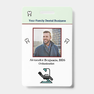 Employee Photo Dentist Logo Bar Code ID Badge