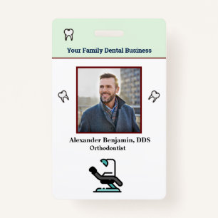 Employee Photo Dentist Logo Bar Code ID ID Badge