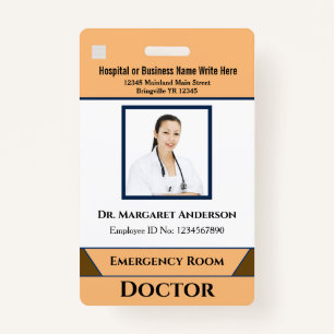 Employee Photo Hospital Medical Logo Custom ID Badge