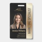 Employee Photo ID Barcode Logo Black & Gold