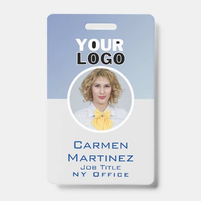 Employee Photo ID Company Security Bar Code Badge (Front)