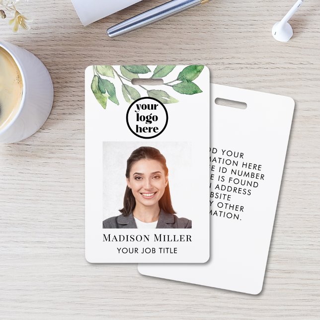 Employee Photo ID Company Security Botanical Badge (Creator Uploaded)
