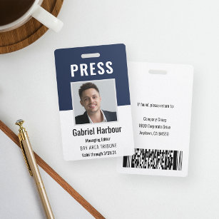 Employee Photo ID Journalist Press Pass ID Badge