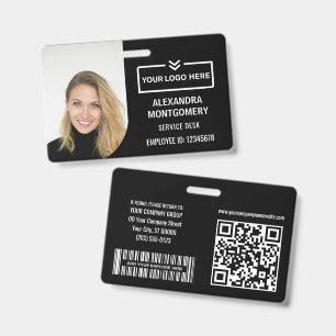 Employee Photo ID Logo Barcode QR Code Name Title Badge