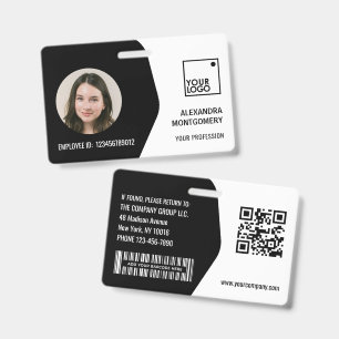 Employee Photo ID Logo Barcode QR Code Name Title Badge