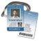 Employee Photo ID - modern stripes, logo, bar code