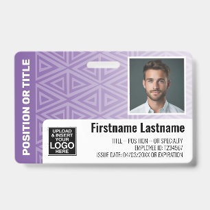 Employee Photo ID - modern tribal, logo bar code Badge