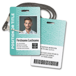 Employee Photo ID - modern tribal, logo bar code Badge