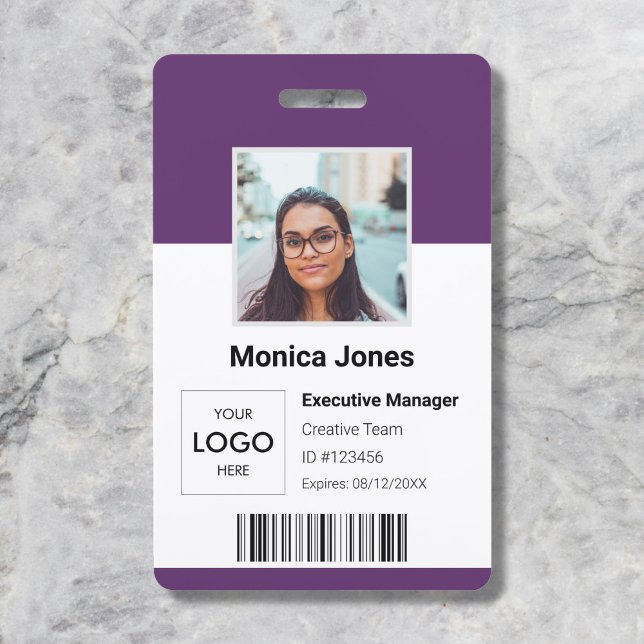 Employee Photo ID QR Code Purple Badge (Creator Uploaded)