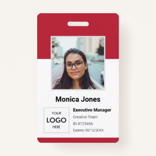 Employee Photo ID Red ID Badge