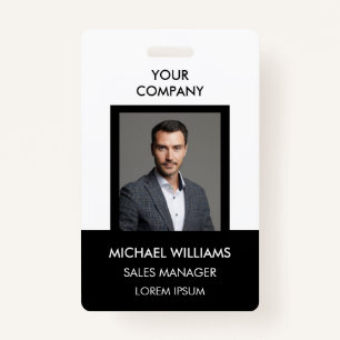 Employee Photo ID White Black Ausweis ID Badge
