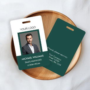 Employee Photo ID White Green ID Badge