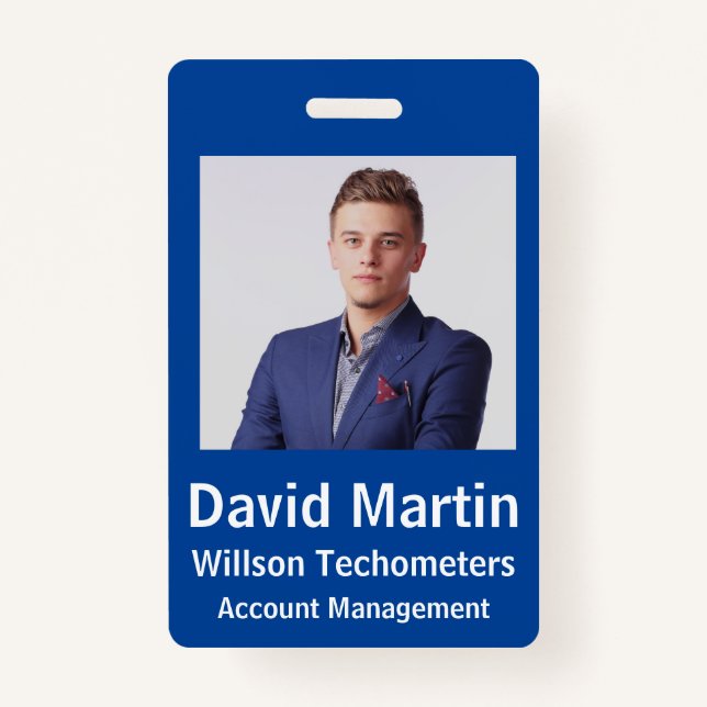 Employee Photo ID with custom details ID Badge (Front)