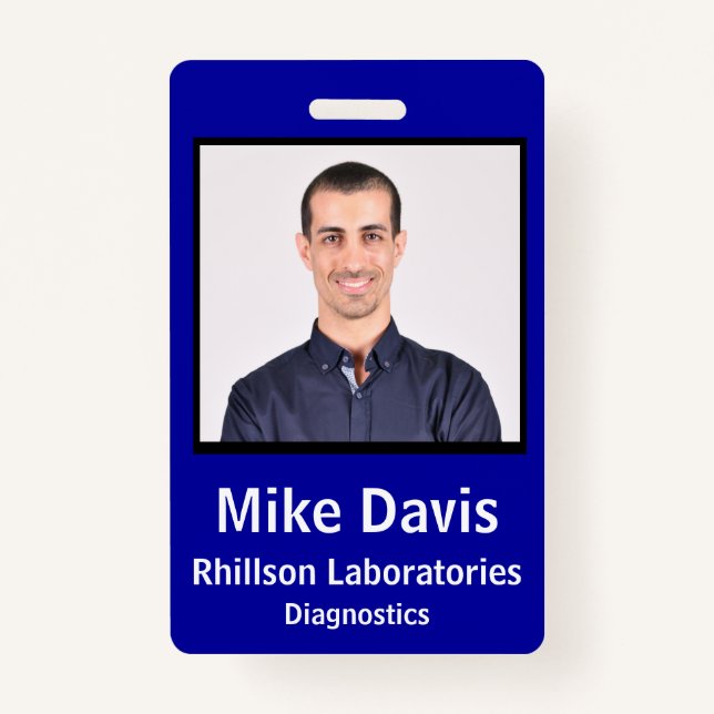 Employee Photo ID with custom details ID Badge (Front)
