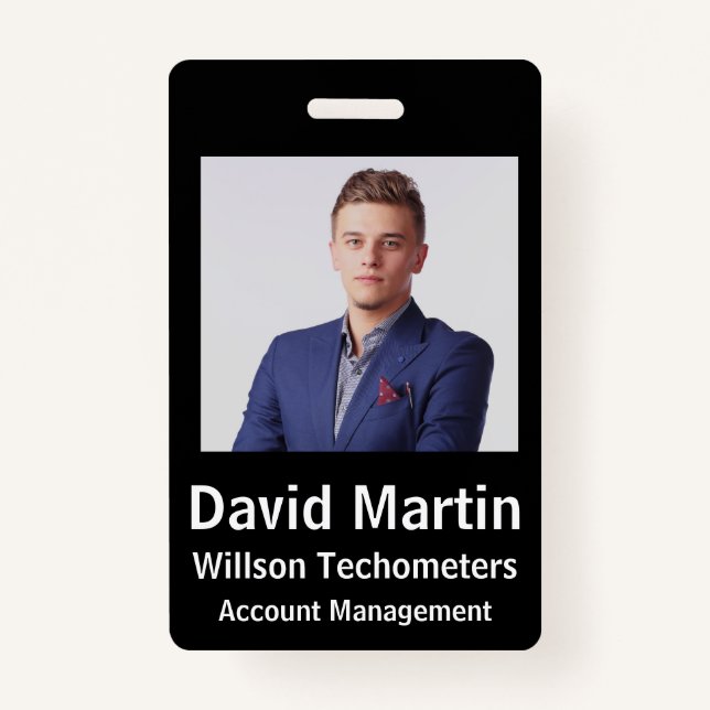 Employee Photo ID with custom details ID Badge (Front)