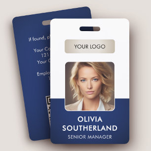 Employee Photo ID with QR Code and Business Logo Badge