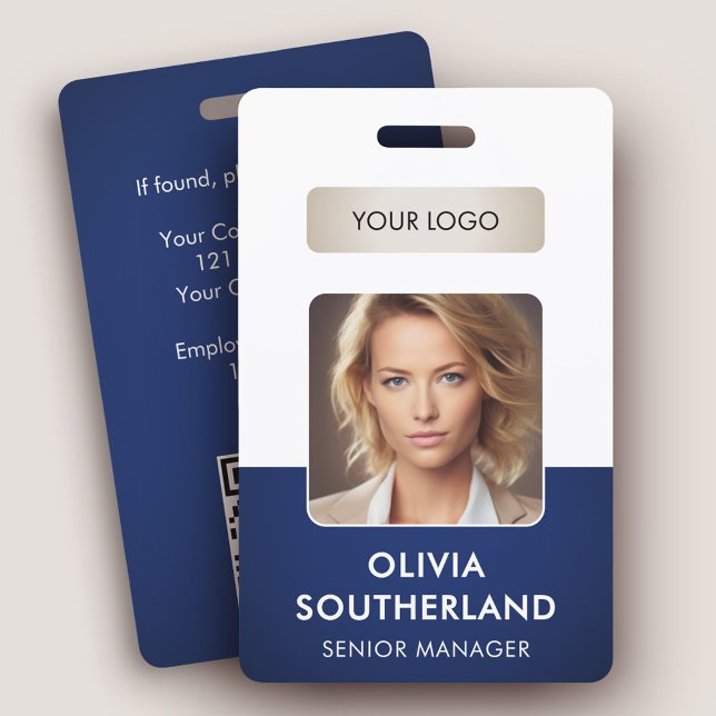 Employee Photo ID with QR Code and Business Logo ID Badge (Creator Uploaded)