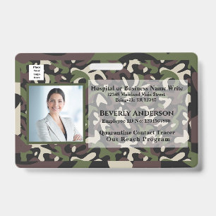 Employee Photo Logo Bar Code Business Custom ID Badge