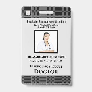 Employee Photo Logo Bar Code Name Custom ID Badge