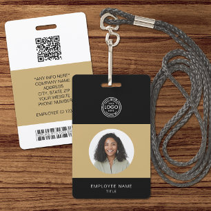 Employee Photo, Logo, Bar Code, Name ID Badge