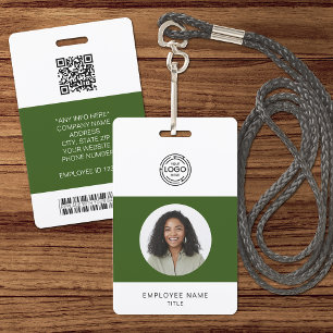 Employee Photo, Logo, Bar Code, Name ID ID Badge