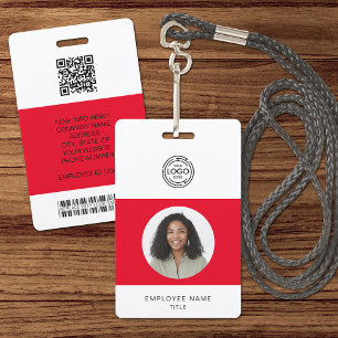 Employee Photo, Logo, Bar Code, Name ID ID Badge