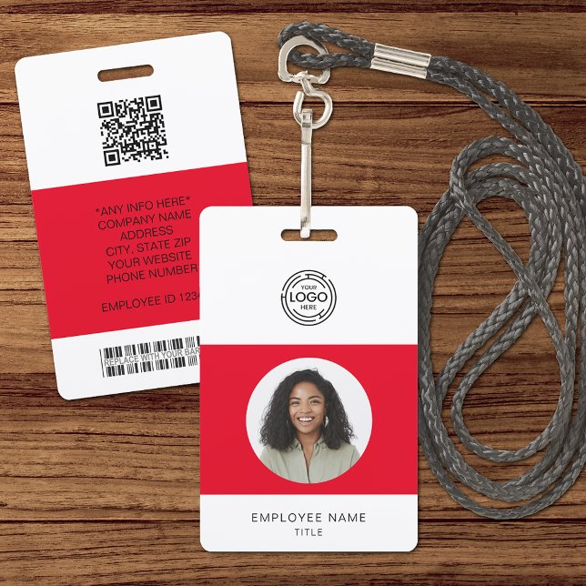 Employee Photo, Logo, Bar Code, Name ID ID Badge (Creator Uploaded)