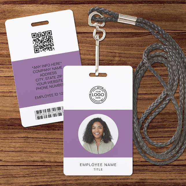 Employee Photo, Logo, Bar Code, Name ID ID Badge (Creator Uploaded)
