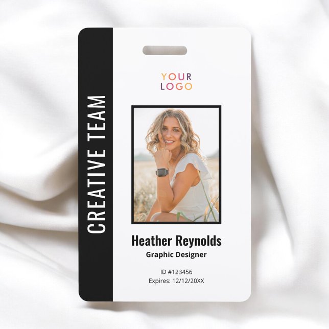 Employee Photo Logo Black Badge ID Badge (Creator Uploaded)