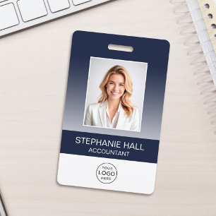 Employee Photo, Logo, Name Gradient ID Badge