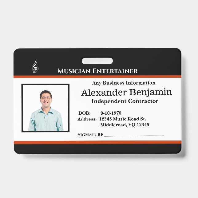 Employee Photo Logo Name ID Custom Badge (Front)