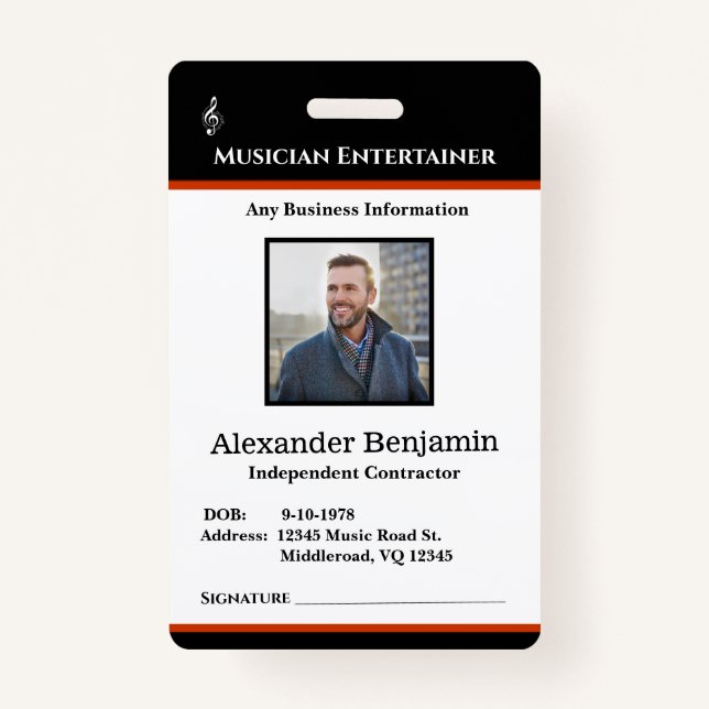 Employee Photo Logo Name ID Custom ID Badge (Front)