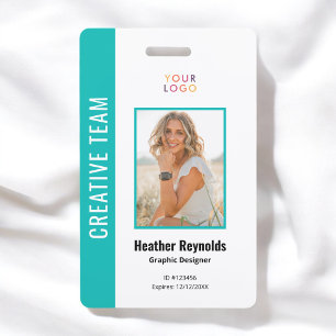 Employee Photo Logo Turquoise Badge ID Badge