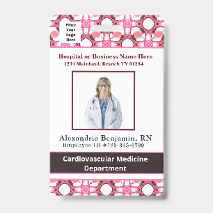 Employee Photo Name Bar Code Logo ID  Badge